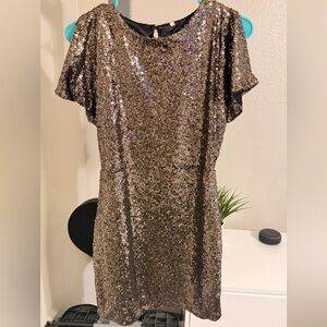 SHEIN Black and Gold Sequin Dress